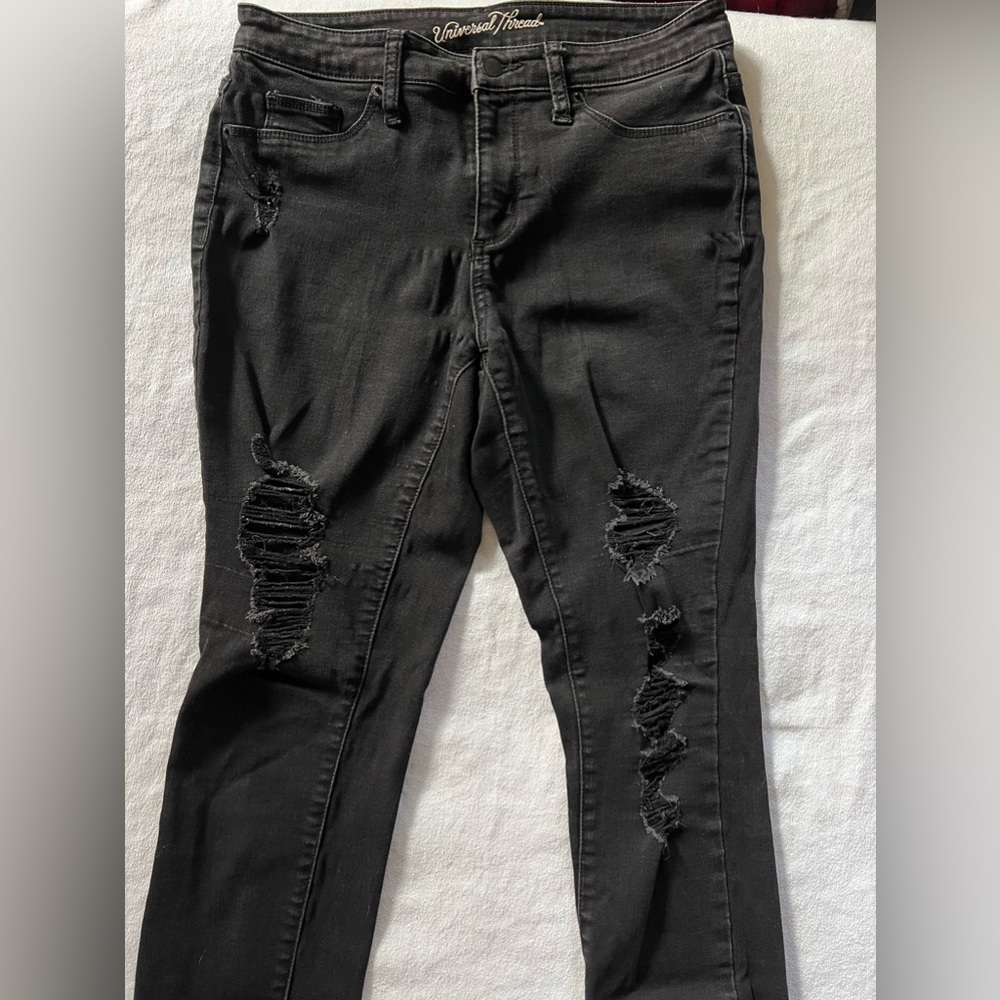 Black Distressed Skinny Jeans